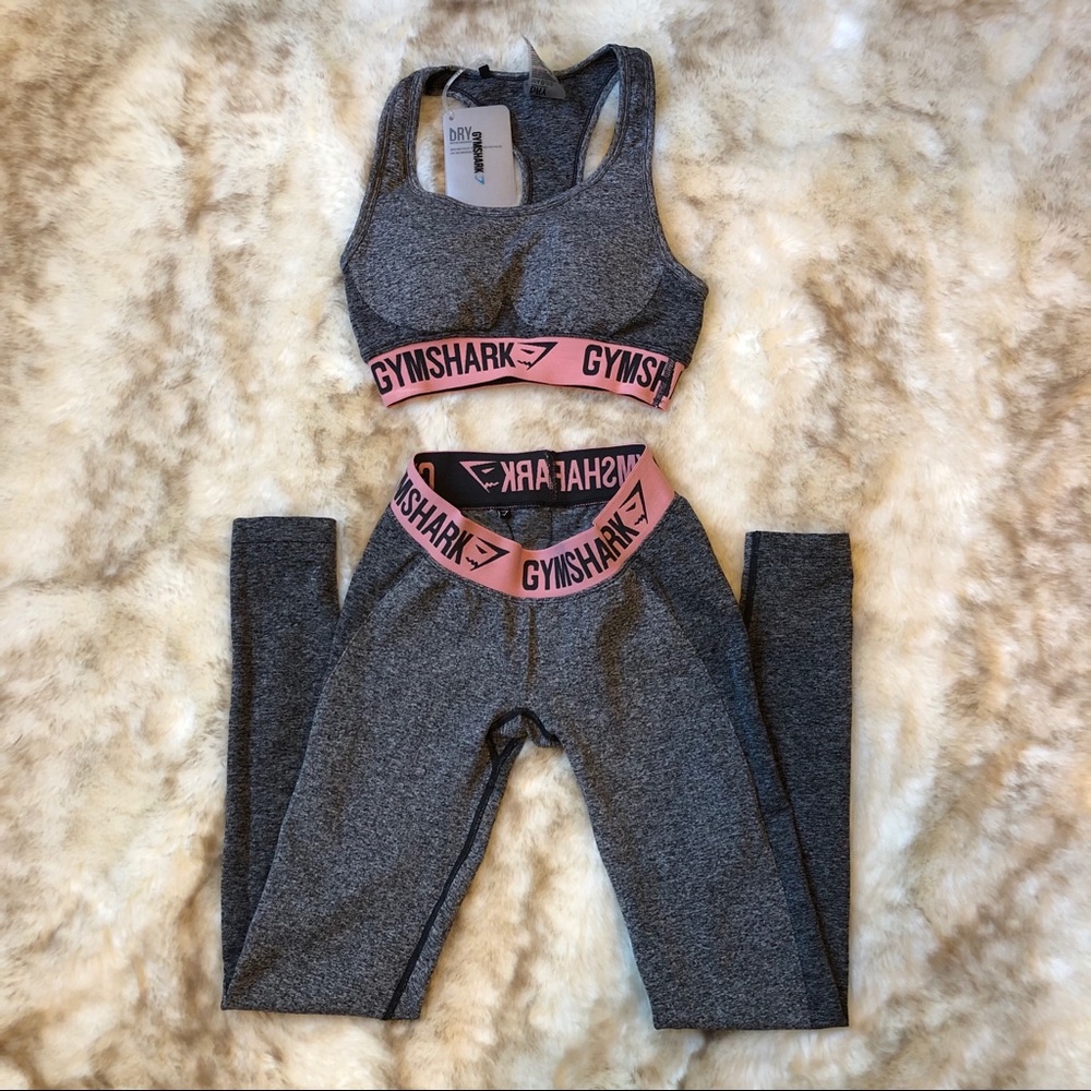 Gym Shark Flex Set - Charcoal-Pink